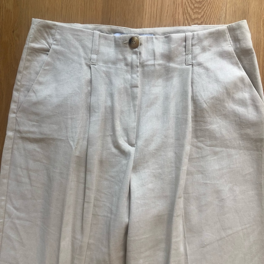BNWT Bershka Beige Wide Leg Pants. Size 10. - Picture 5 of 10